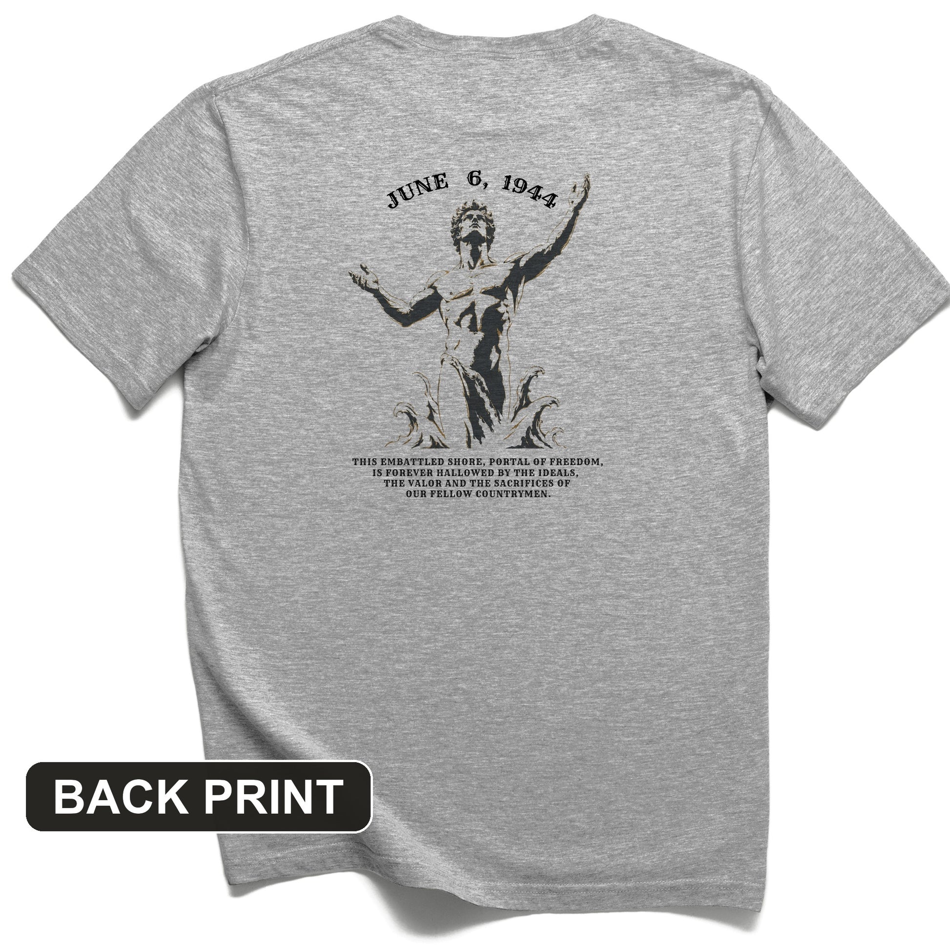 Dday Statue Back Print T-Shirt
