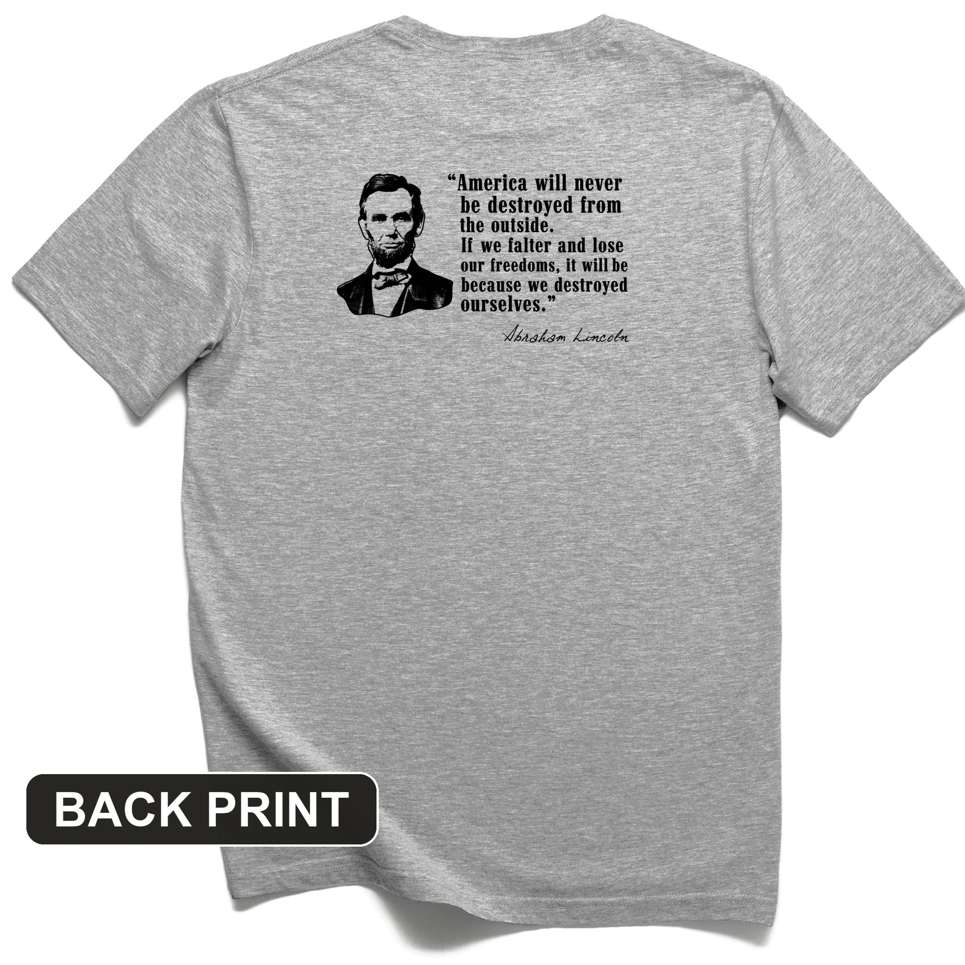 Destroyed Ourselves Lincoln Back Print T-Shirt