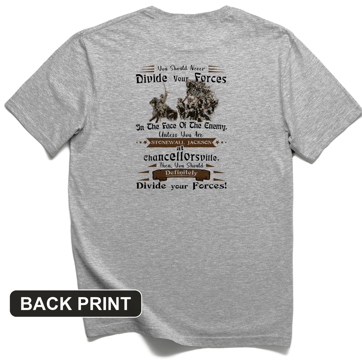 Dividing Forces Back Print T-Shirt