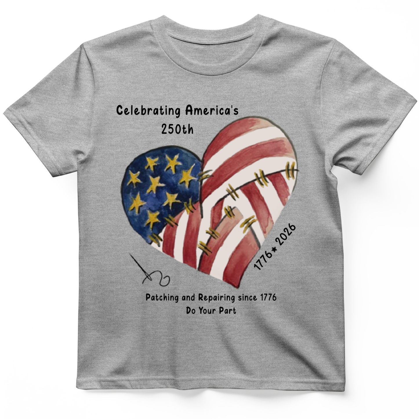 250th Heart T-Shirt Sport Grey / S