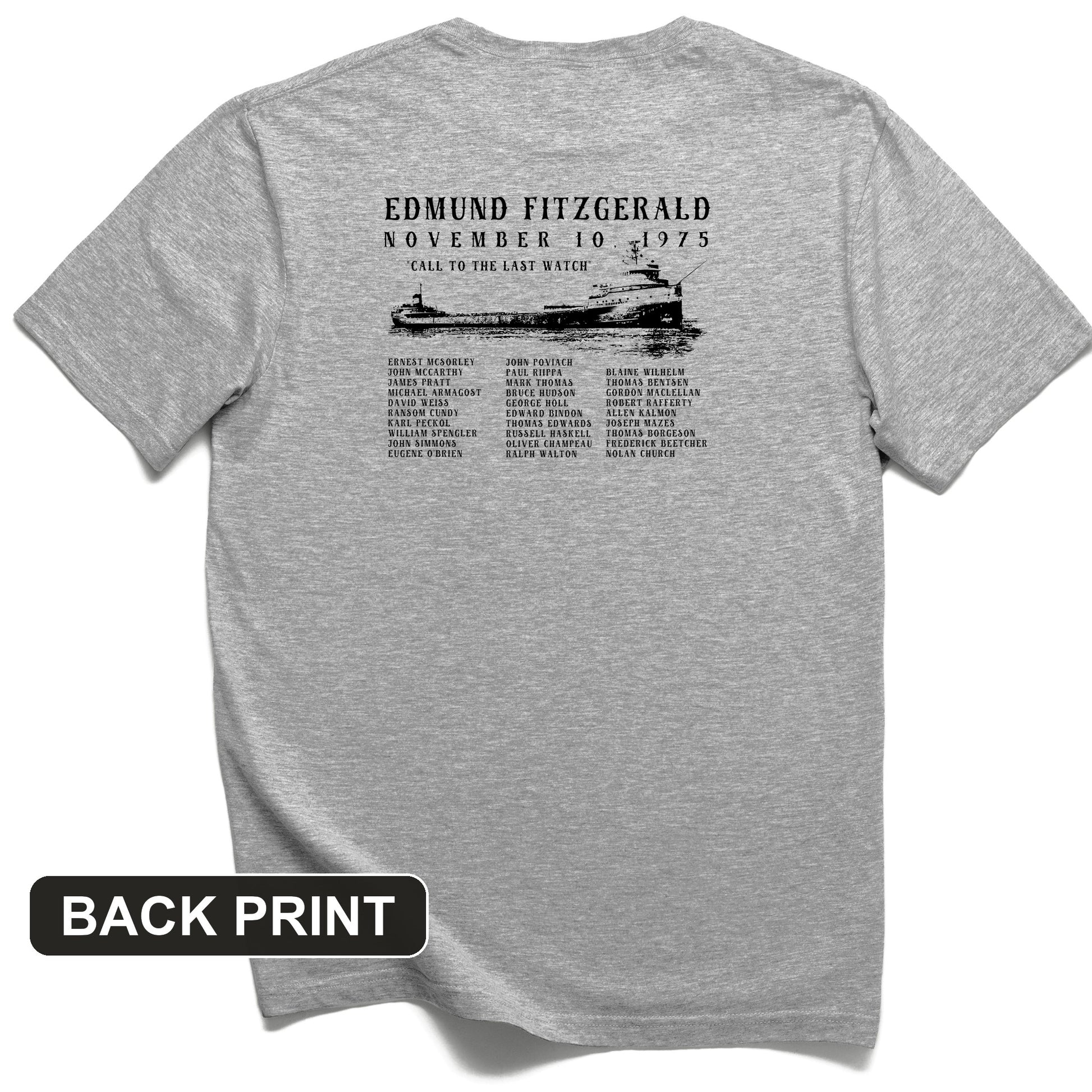 Edmund Fitzgerald Back Print T-Shirt