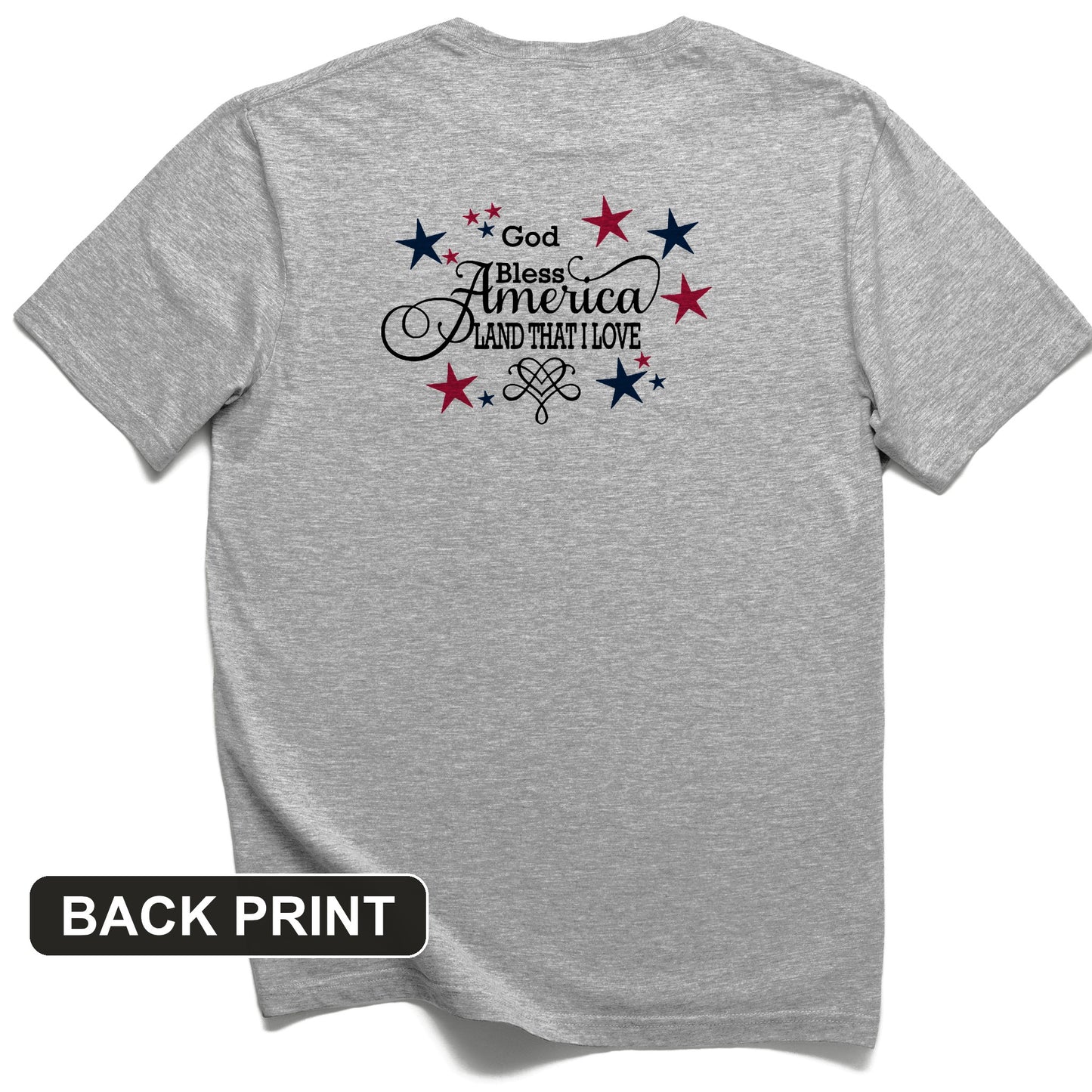 God Bless America Back Print T-Shirt