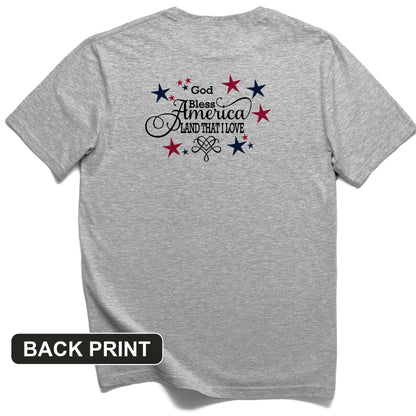 God Bless America Back Print T-Shirt