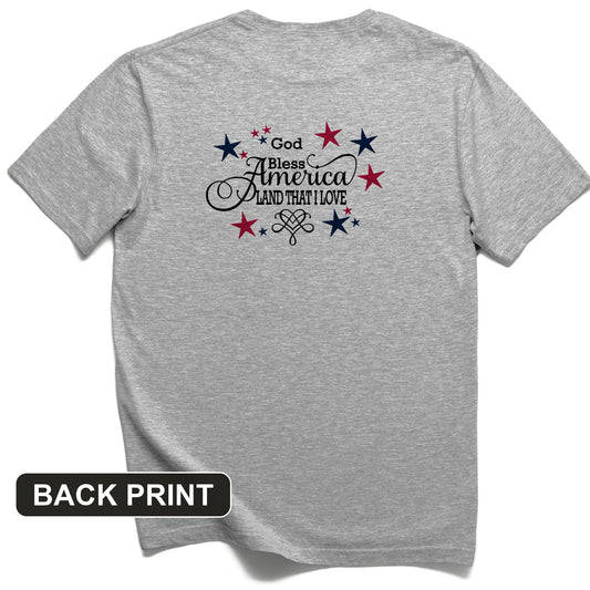 God Bless America Back Print T-Shirt