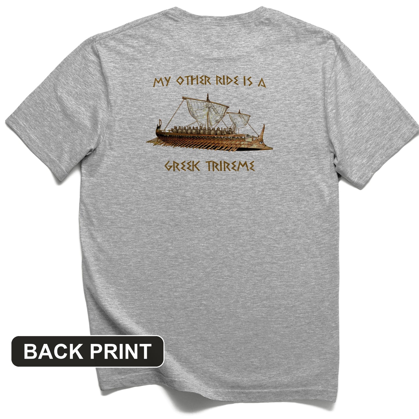 Greek Trireme Back Print T-Shirt