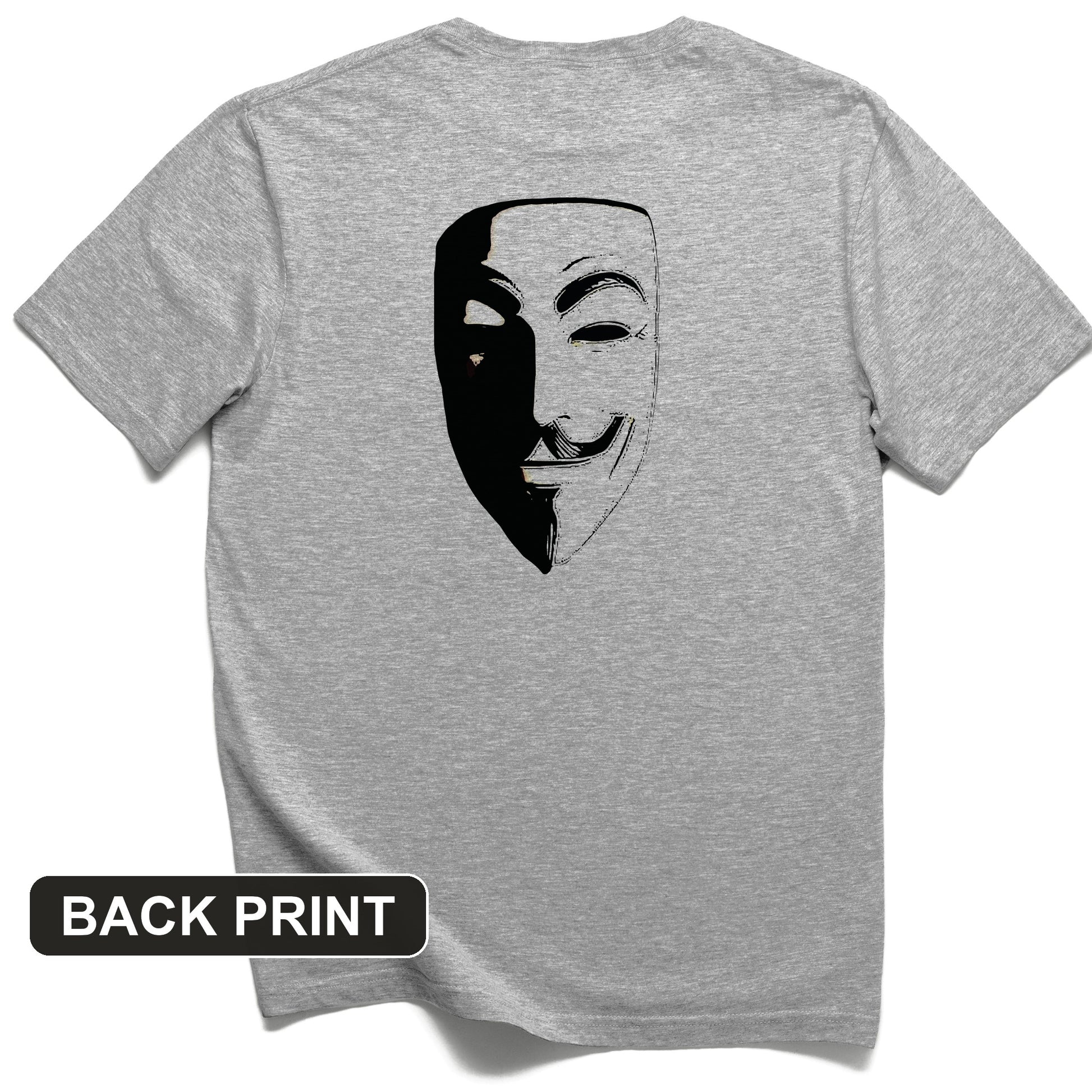 Guy Fawkes Mask Back Print T-Shirt