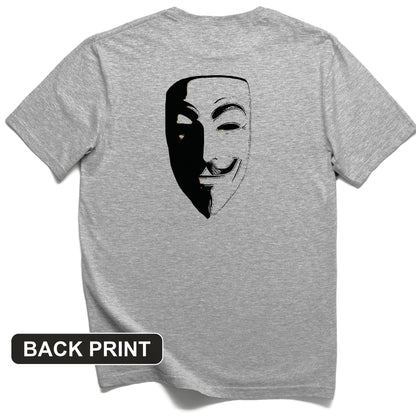 Guy Fawkes Mask Back Print T-Shirt