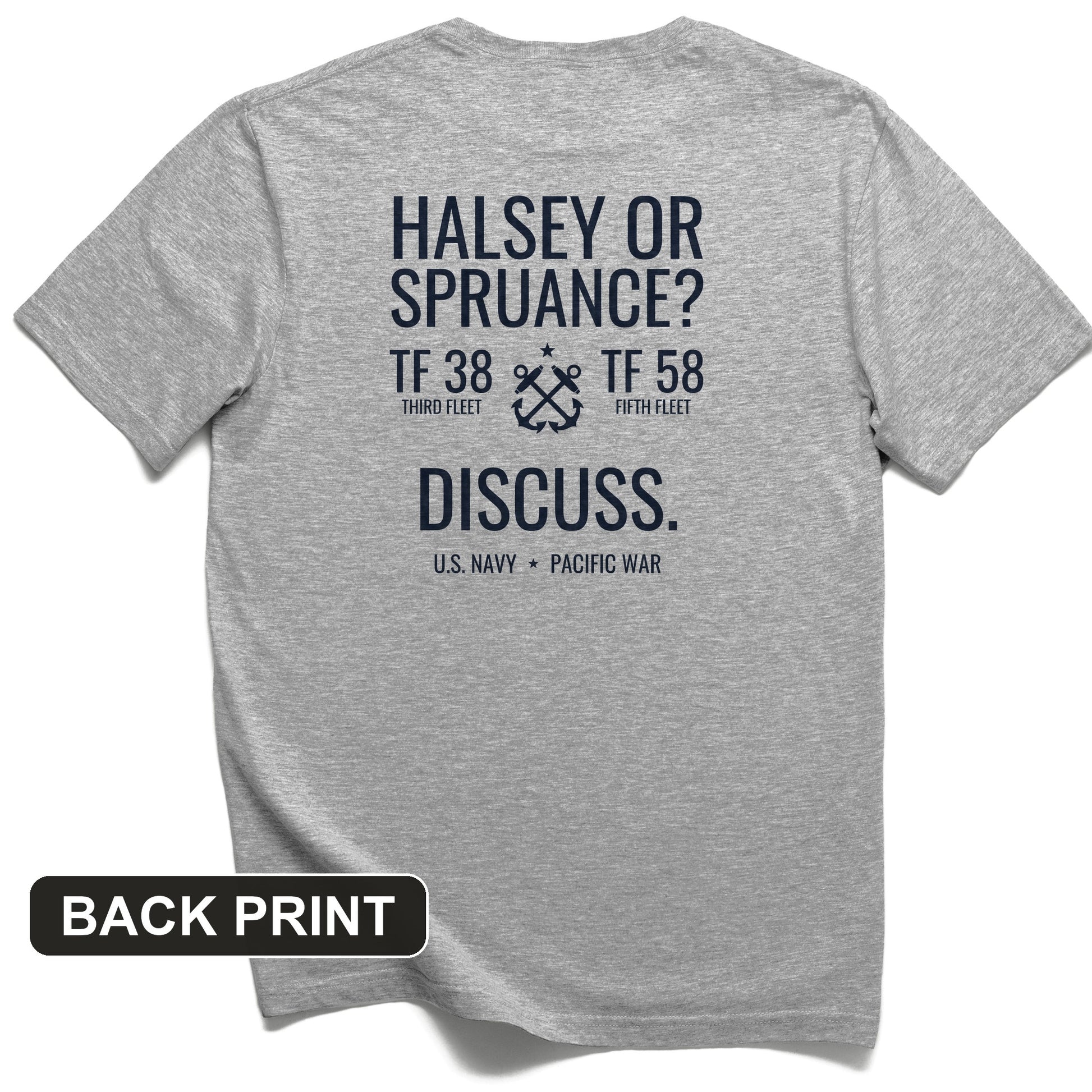 Halsey or Spruance Discuss Back Print T-Shirt