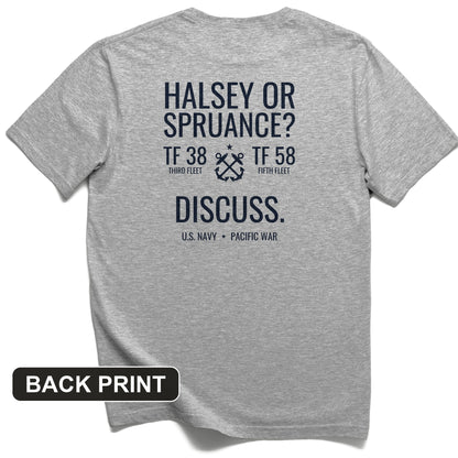 Halsey or Spruance Discuss Back Print T-Shirt