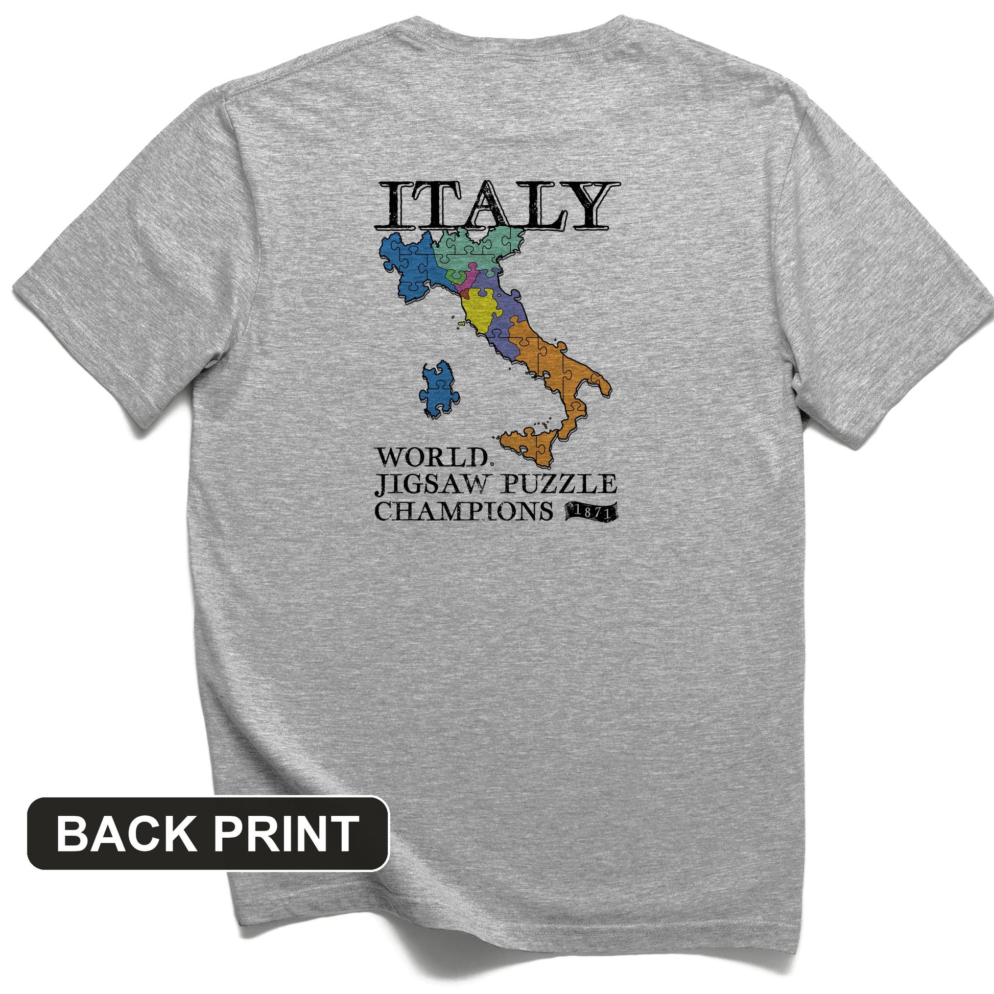 Italy Jigsaw Puzzle Back Print T-Shirt