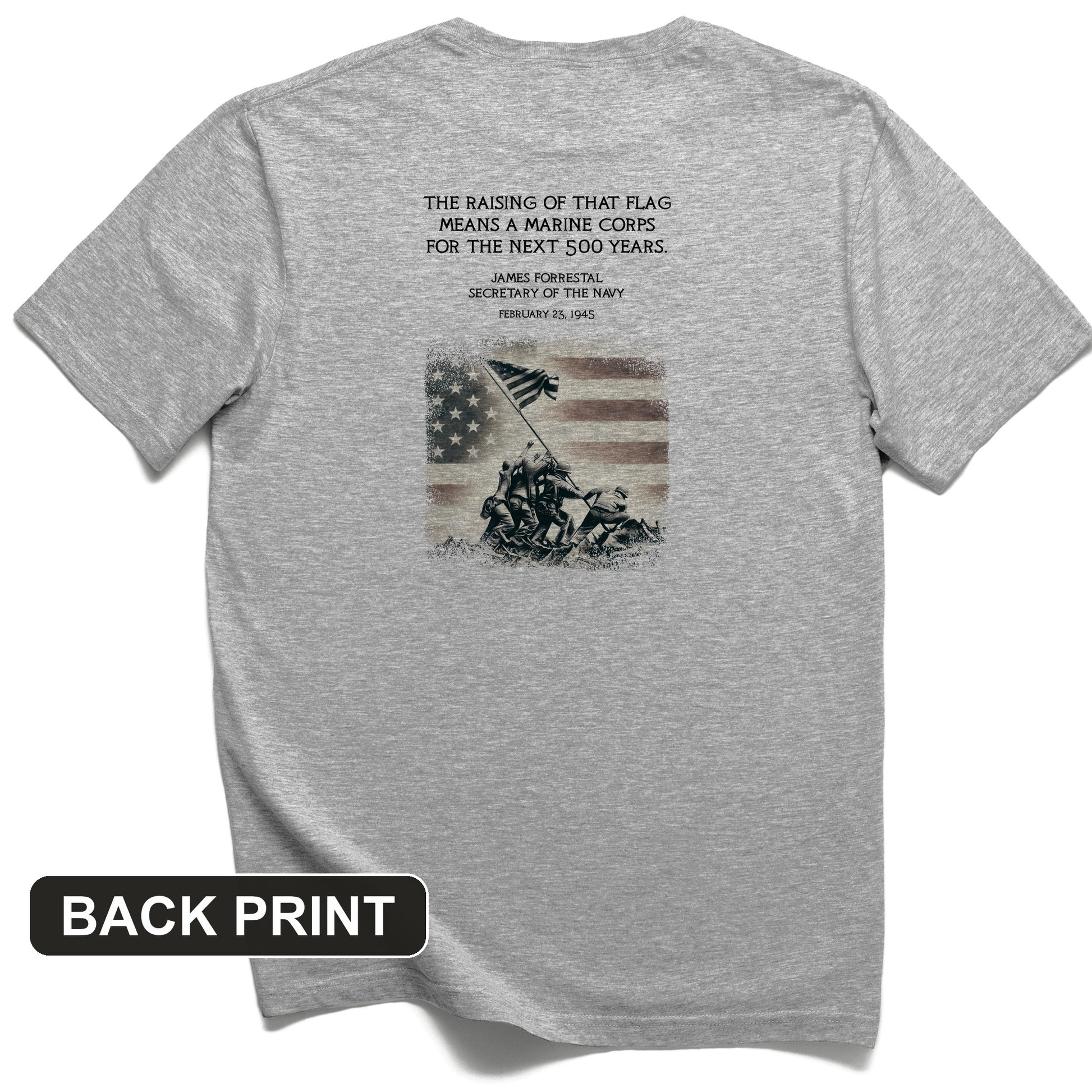 Iwo Jima Flag Back Print T-Shirt