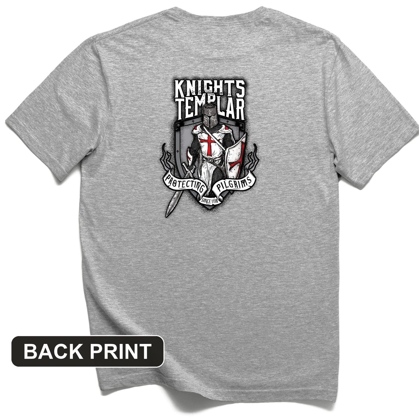 Knights Templar Back Print T-Shirt