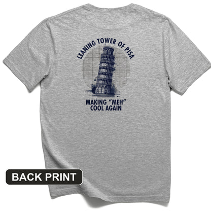 Leaning Tower of Pisa Back Print T-Shirt