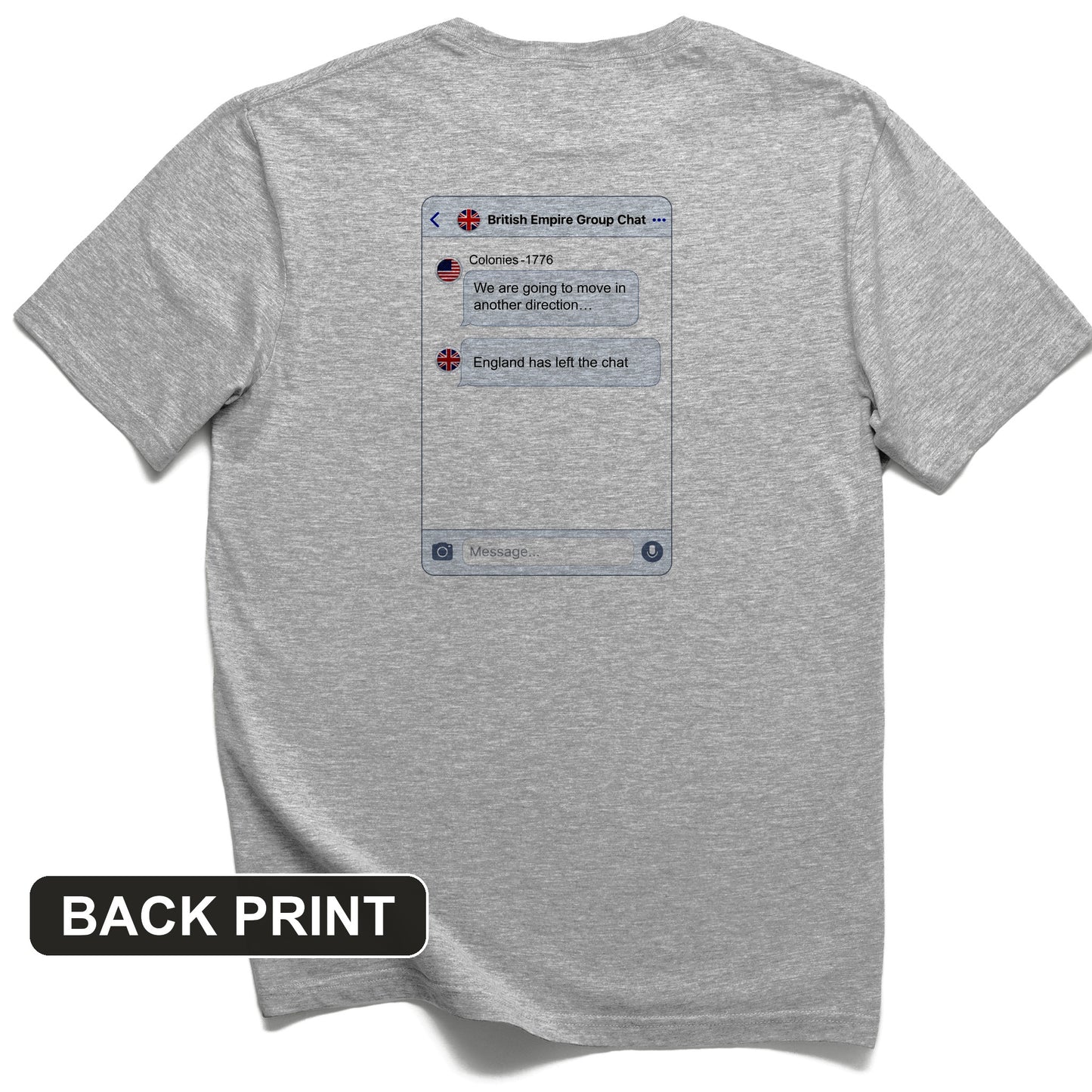 Left the Chat Back Print T-Shirt