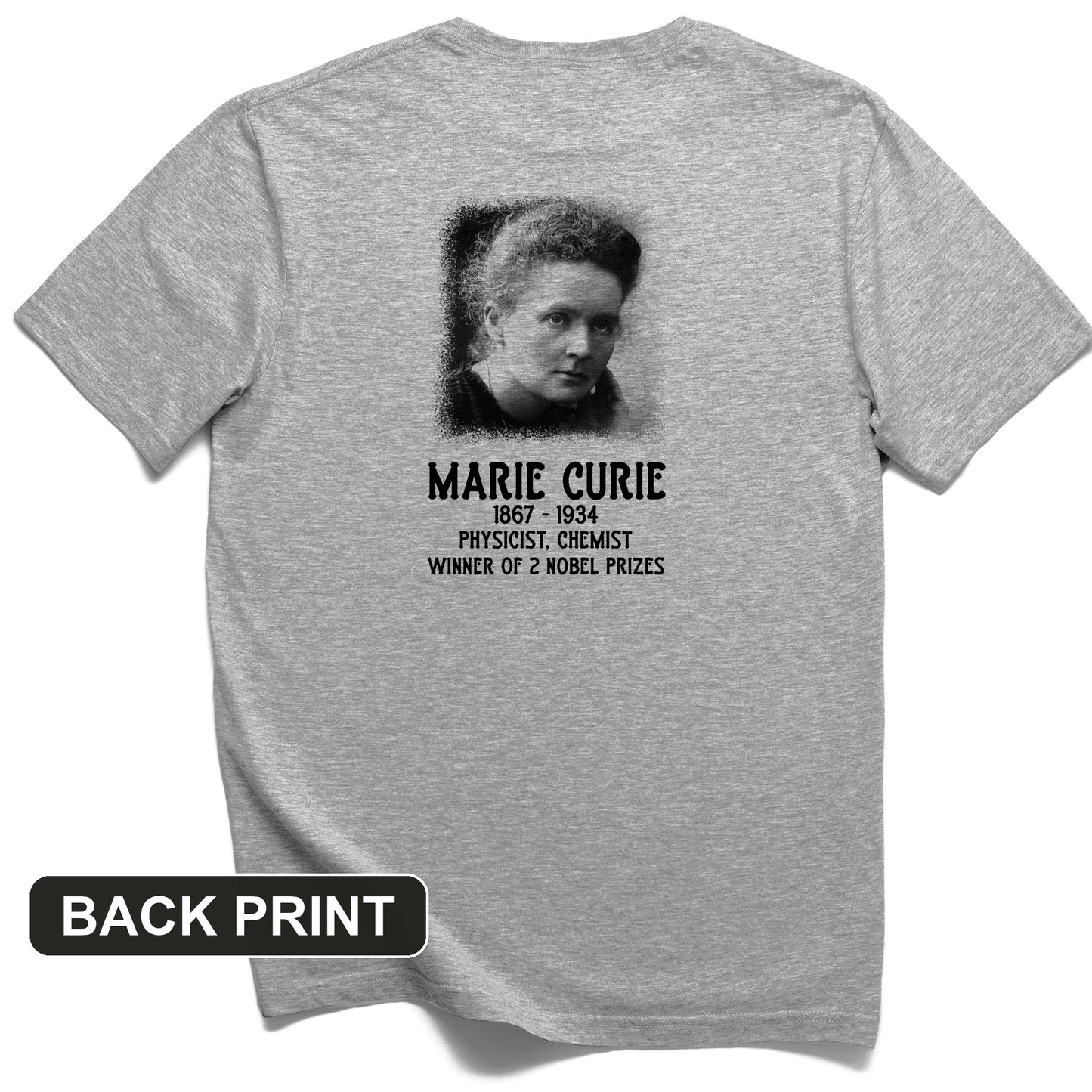Marie Curie Back Print T-Shirt