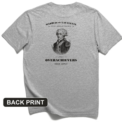 Marquis de Lafayette Study Abroad Program Back Print T-Shirt