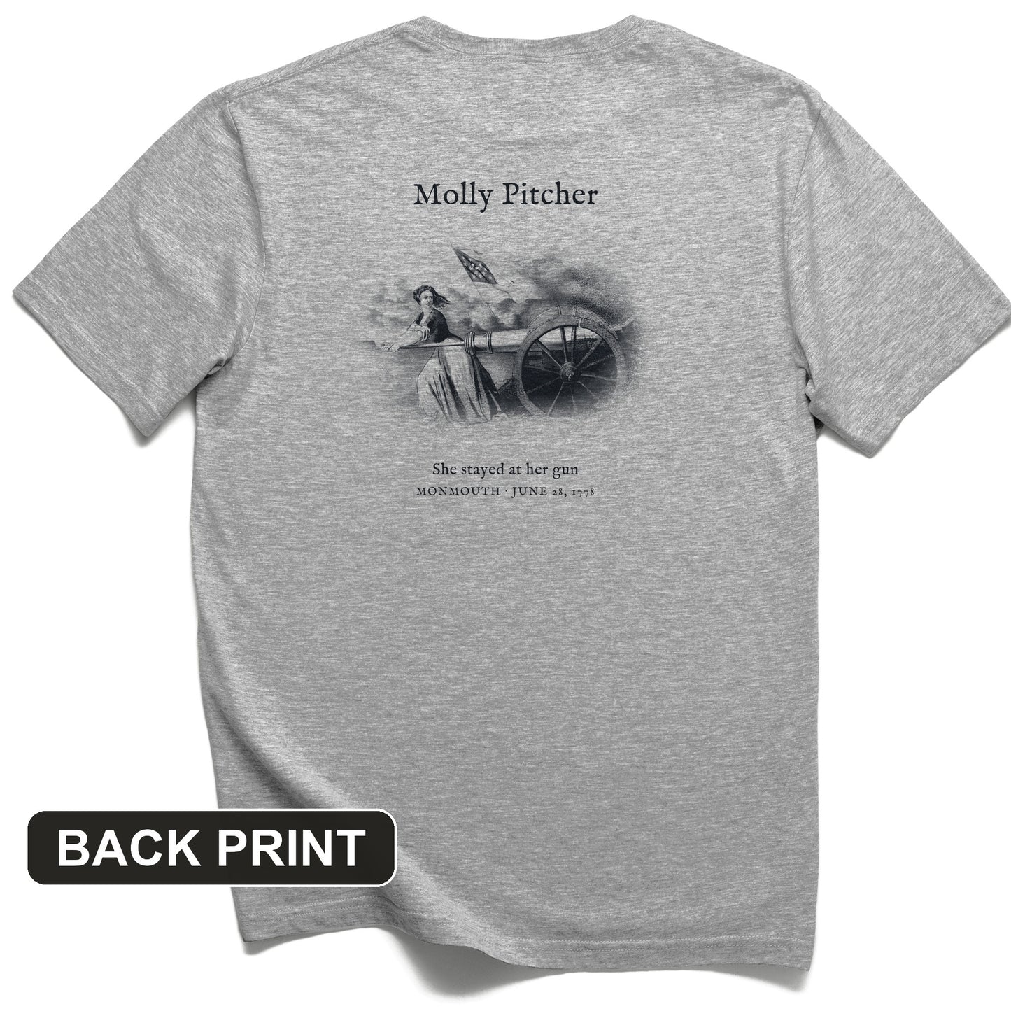Molly Pitcher Back Print T-Shirt