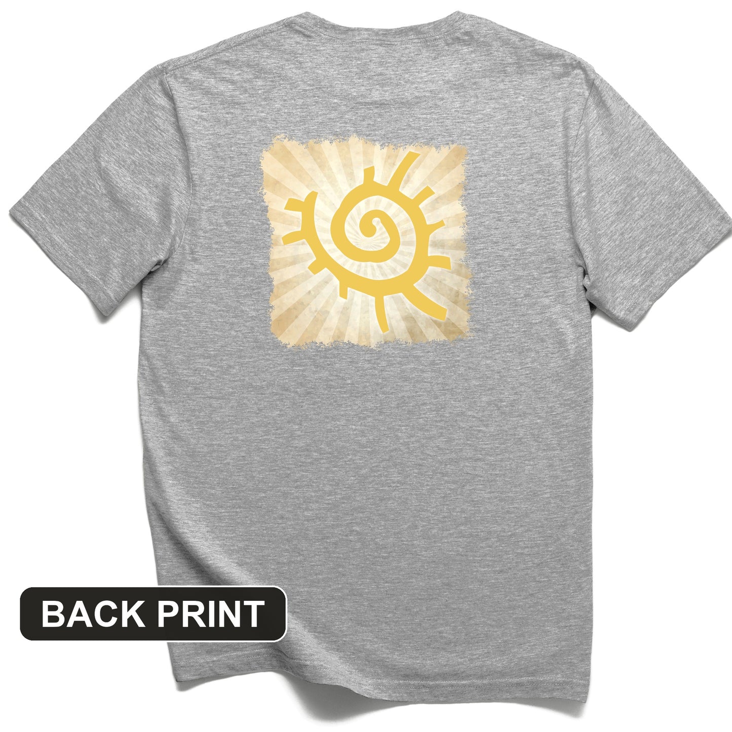 Native American Sun Symbol Back Print T-Shirt