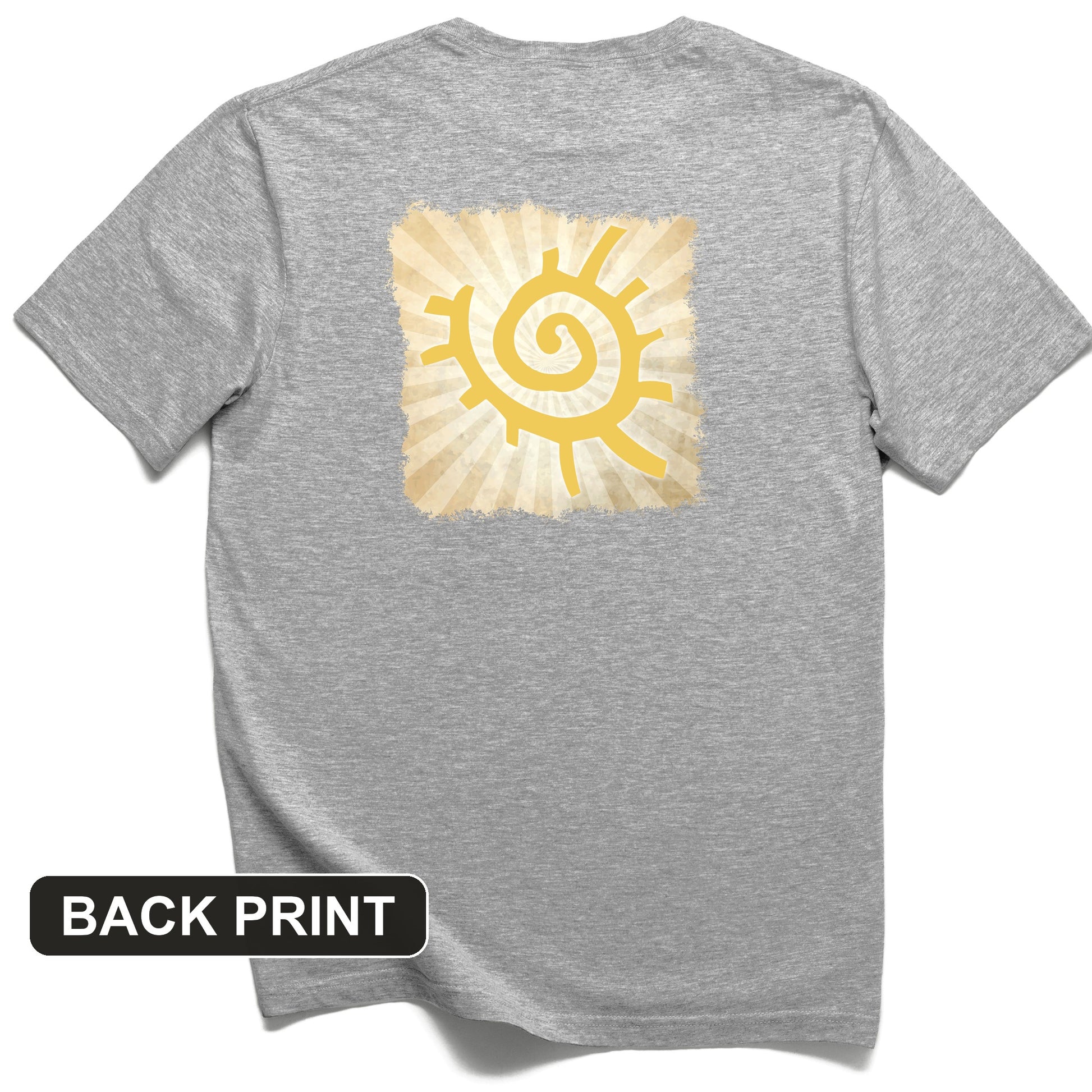 Native American Sun Symbol Back Print T-Shirt