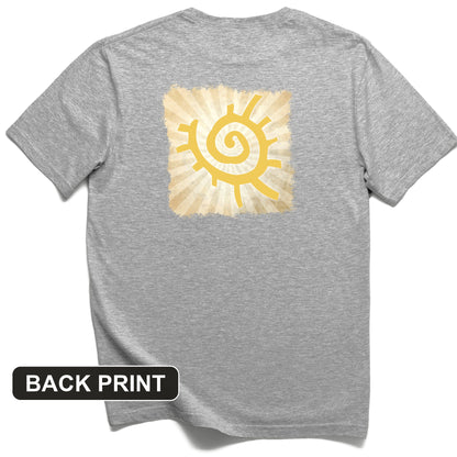 Native American Sun Symbol Back Print T-Shirt