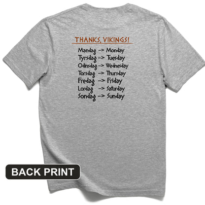 Nordic Gods Days Of The Week Back Print T-Shirt