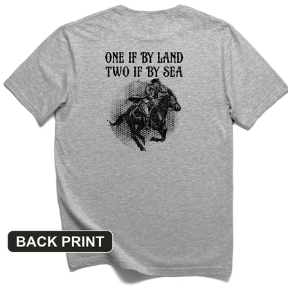 One If By Land Back Print T-Shirt