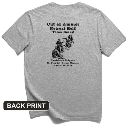 Out Of Ammo Throw Rocks Back Print T-Shirt
