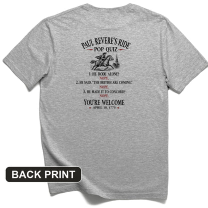 Paul Revere Quiz Back Print T-Shirt