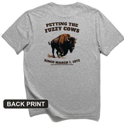 Petting The Fuzzy Cows Back Print T-Shirt