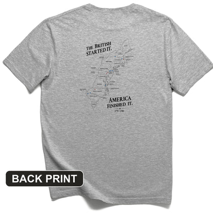 Revolutionary War Map Back Print T-Shirt