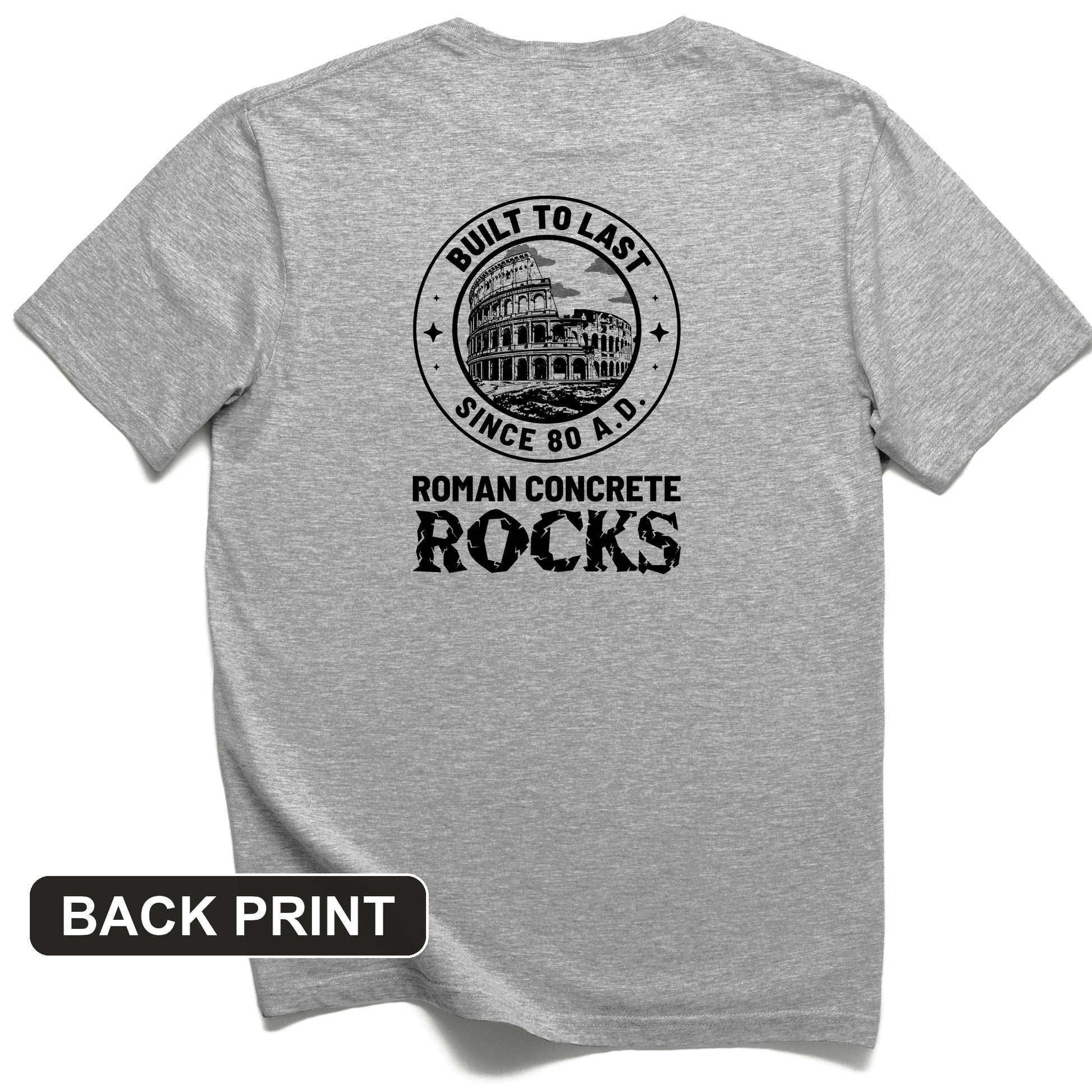 Roman Concrete Back Print T-Shirt