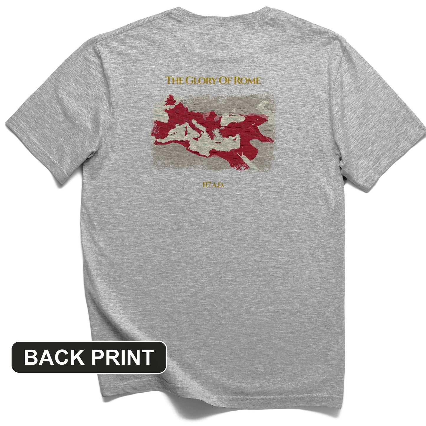 Roman Empire Map Back Print T-Shirt