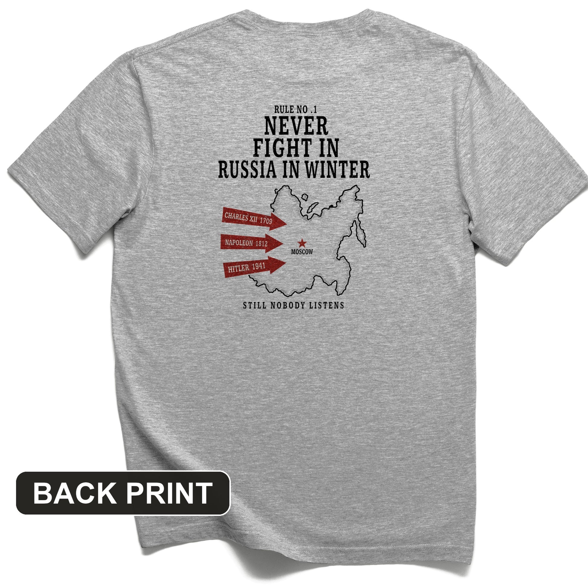 Russia In Winter Back Print T-Shirt