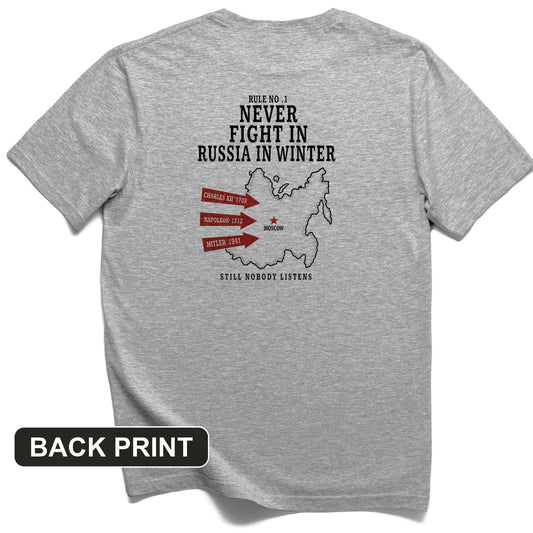 Russia In Winter Back Print T-Shirt