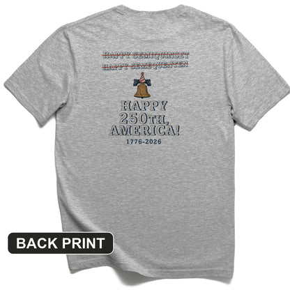 Semiquincentennial Spelling Back Print T-Shirt