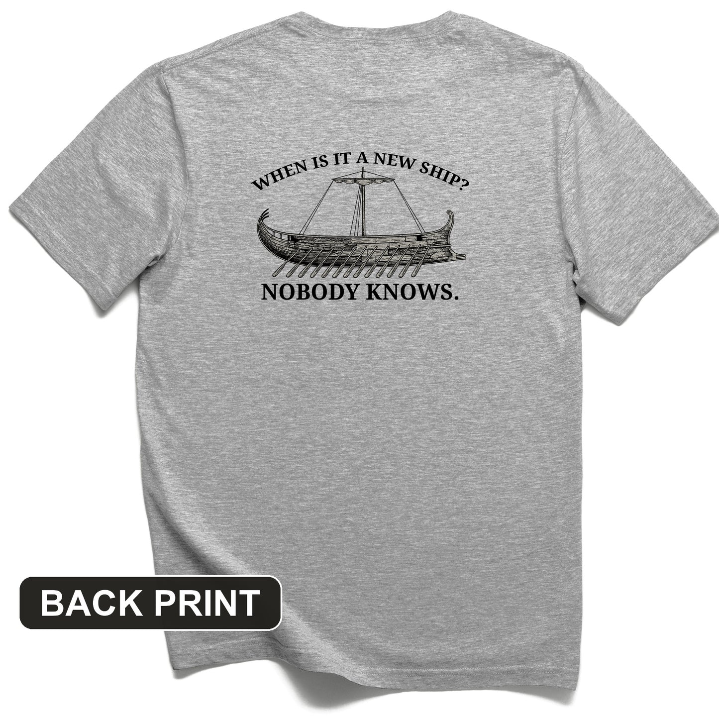 Ship of Theseus Back Print T-Shirt