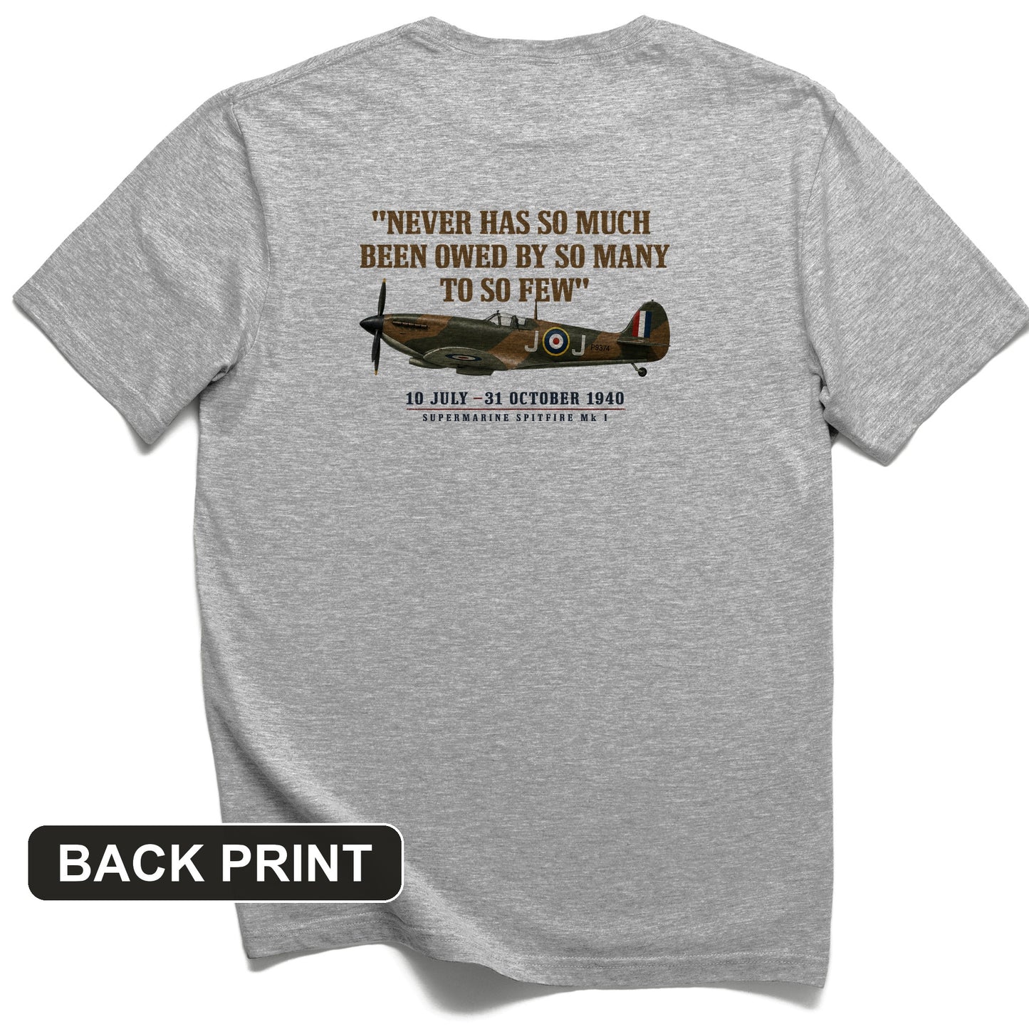 Spitfire So Few Quote Back Print T-Shirt