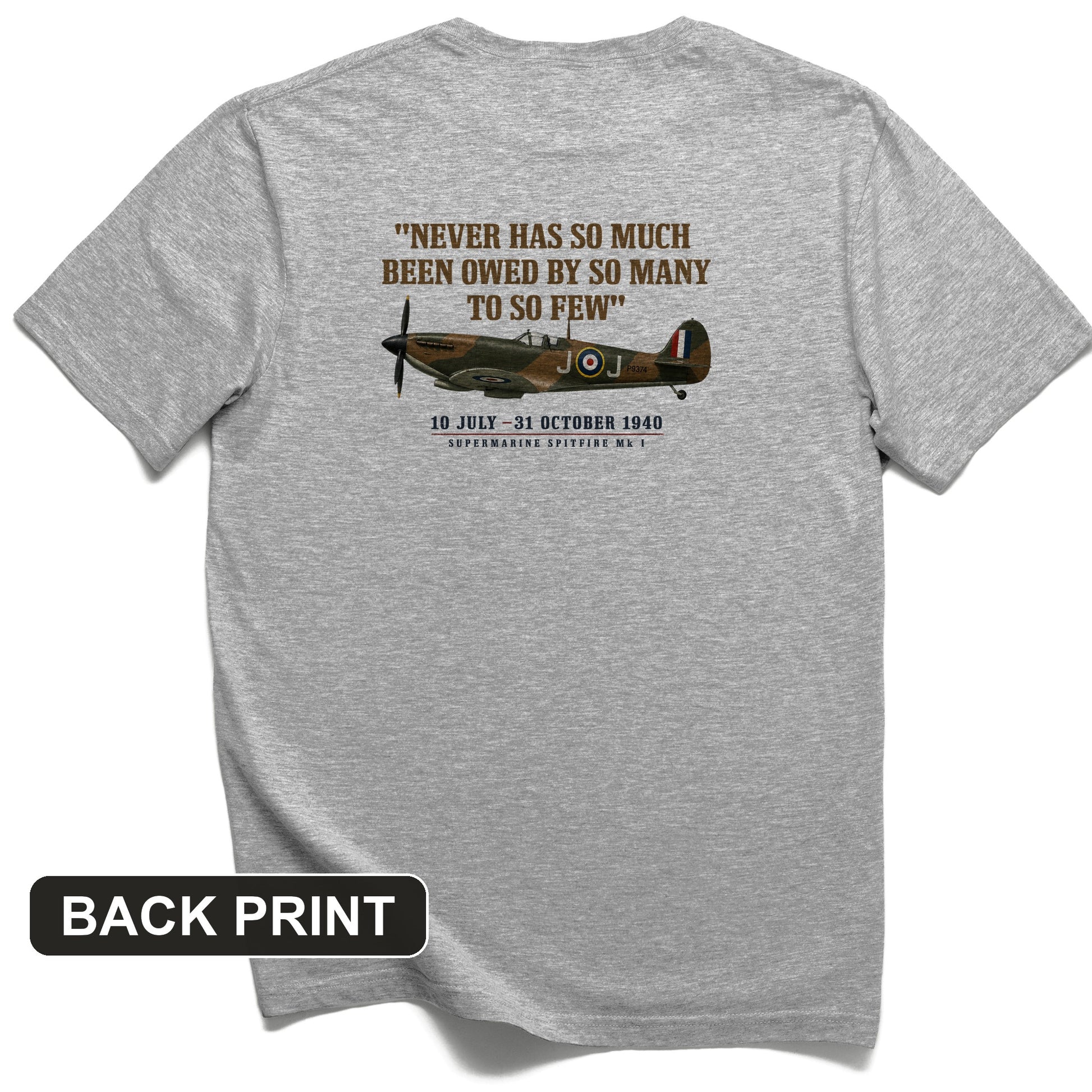 Spitfire So Few Quote Back Print T-Shirt