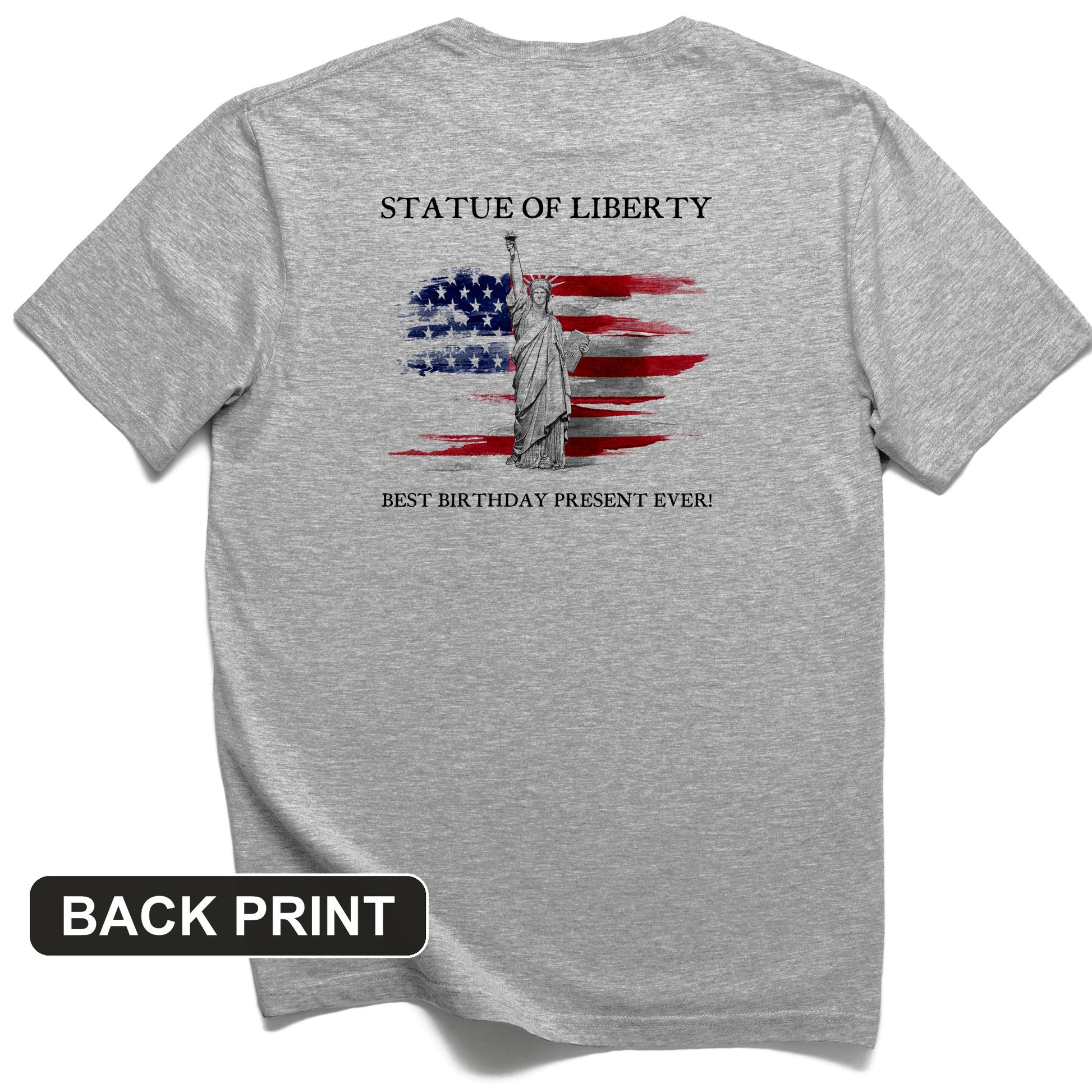 Statue Of Liberty Back Print T-Shirt