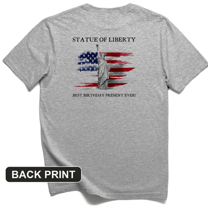 Statue Of Liberty Back Print T-Shirt