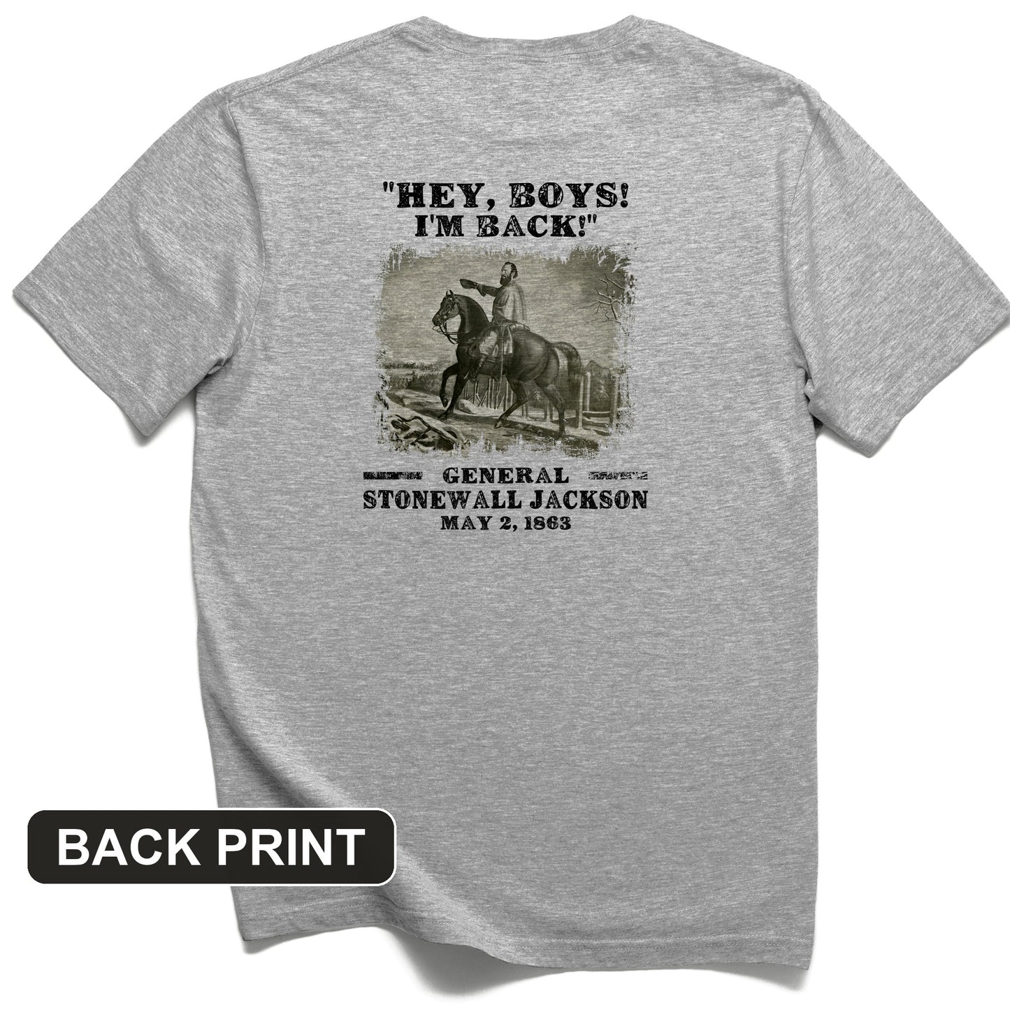 Stonewall Jackson Back Print T-Shirt