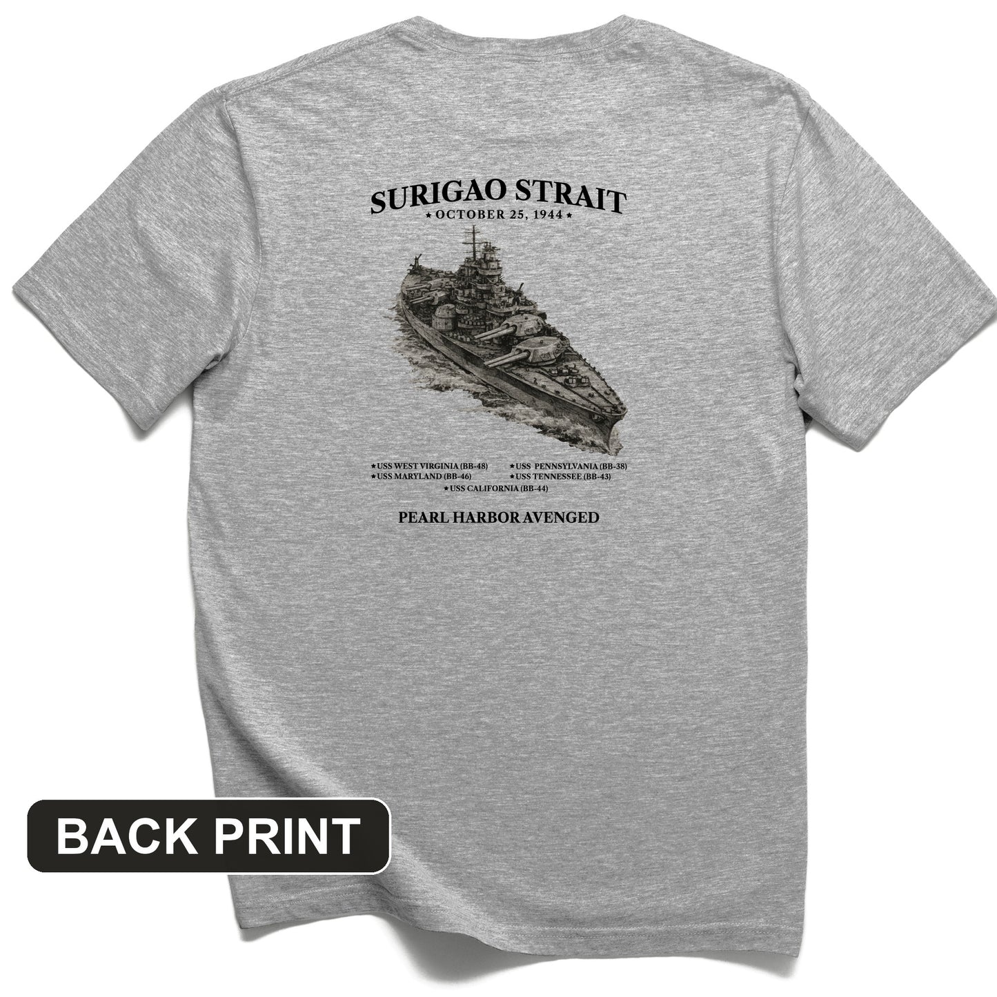 Surigao Straits Back Print T-Shirt