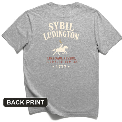 Sybil Ludington Back Print T-Shirt