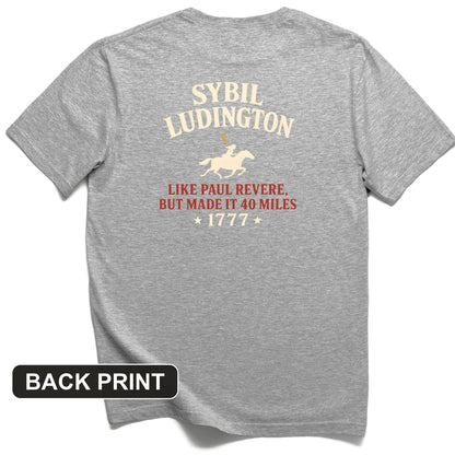 Sybil Ludington Back Print T-Shirt