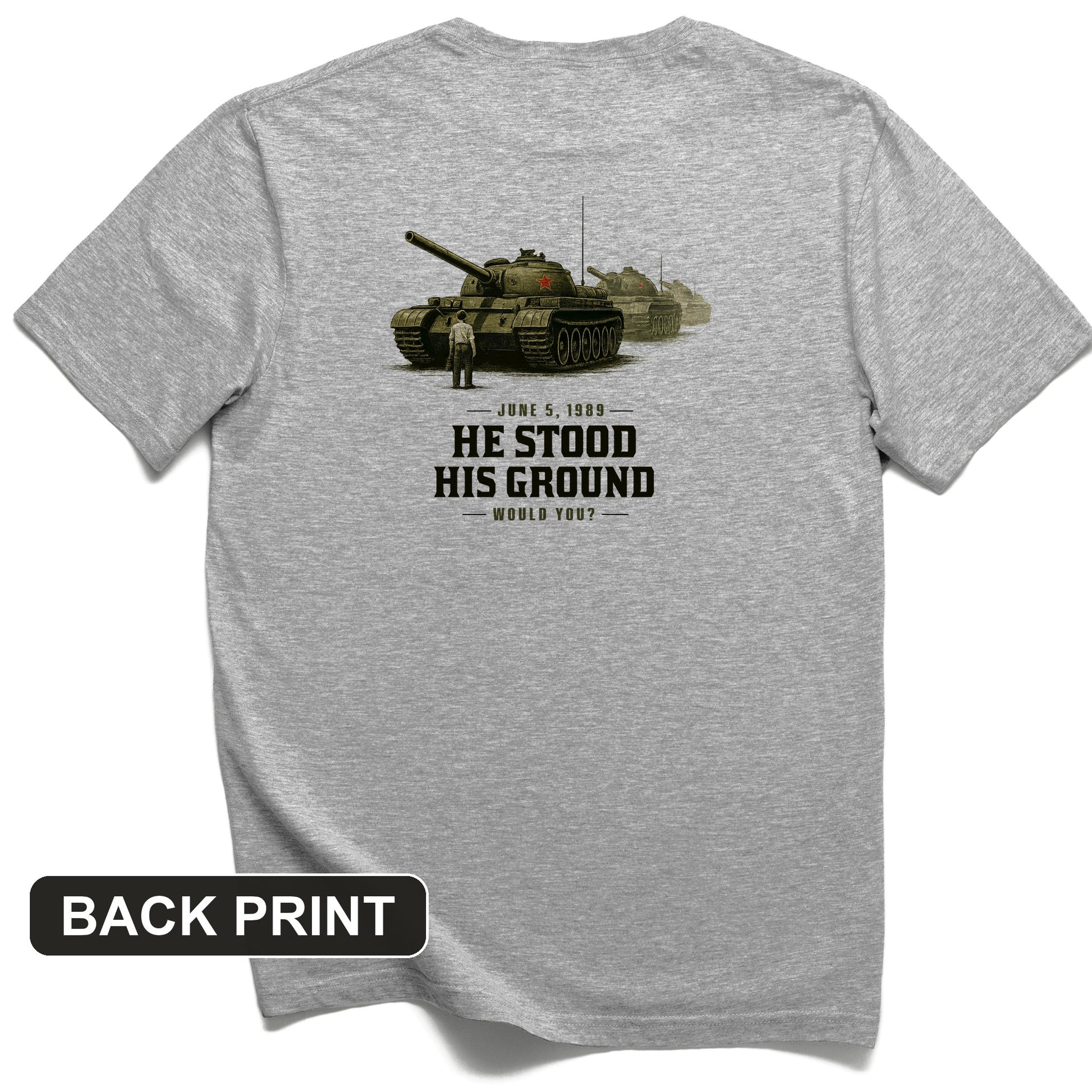 Tank Man Back Print T-Shirt