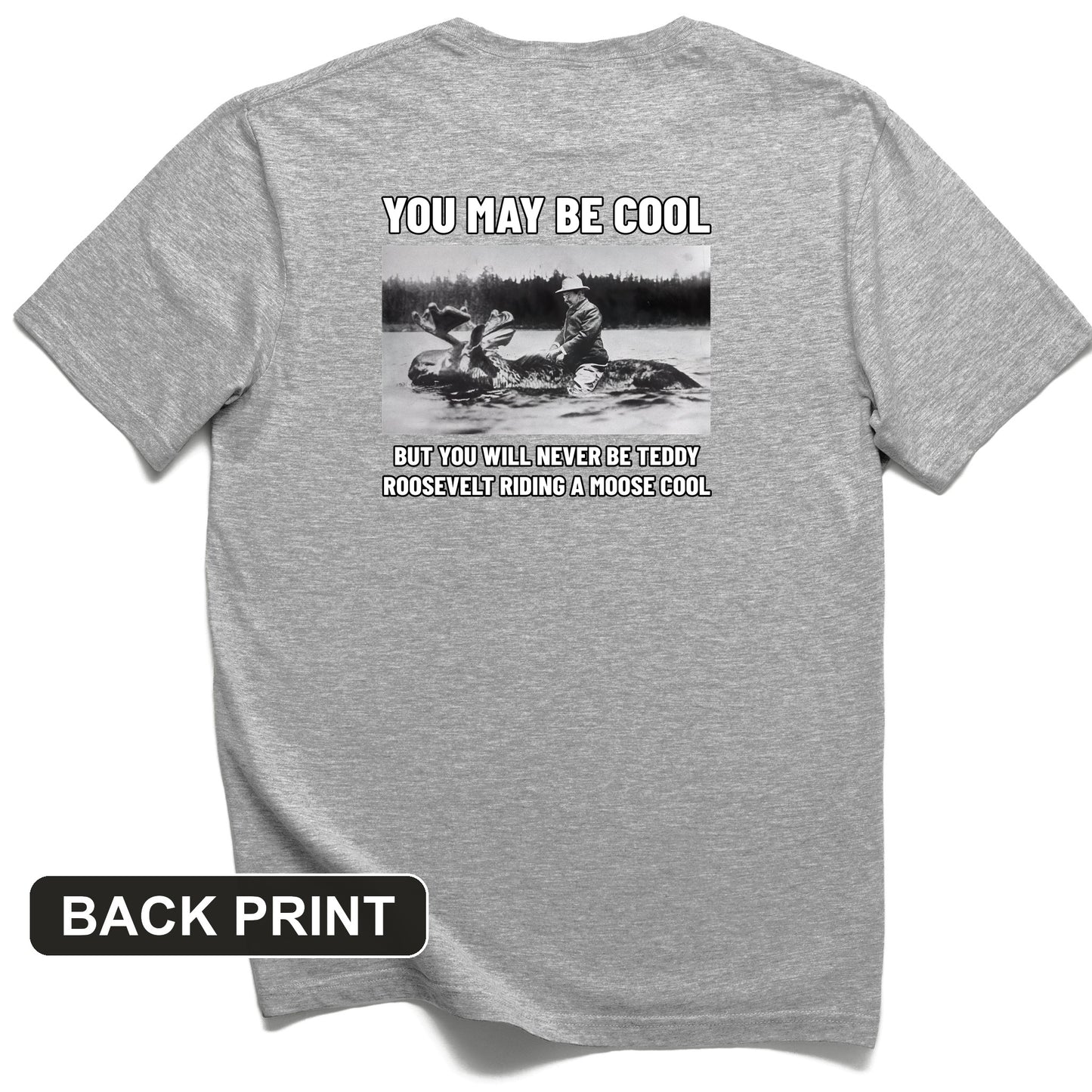 Teddy Riding Moose Back Print T-Shirt