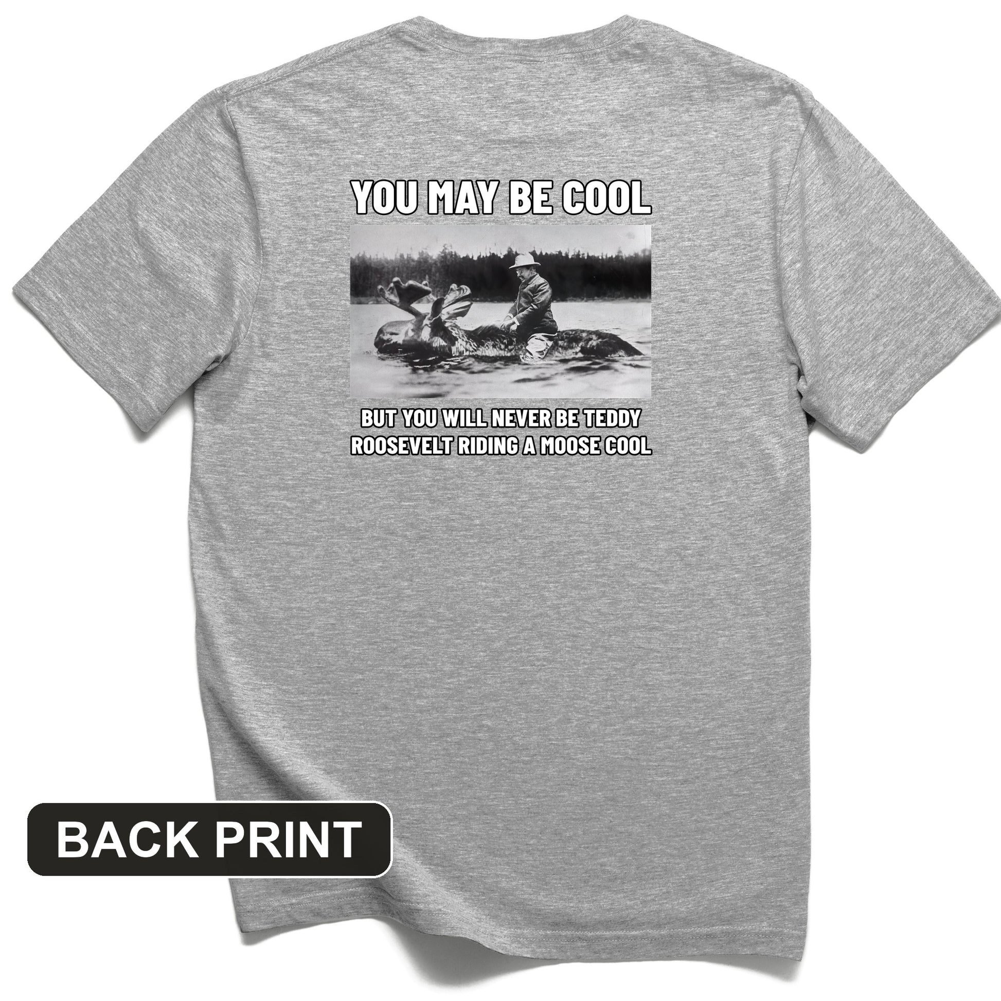Teddy Riding Moose Back Print T-Shirt