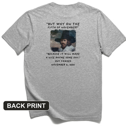 The 5th Of November Back Print T-Shirt