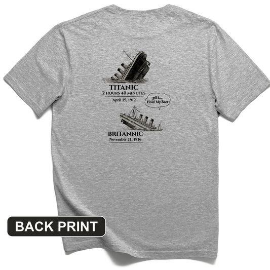 Titanic and Britannic Back Print T-Shirt