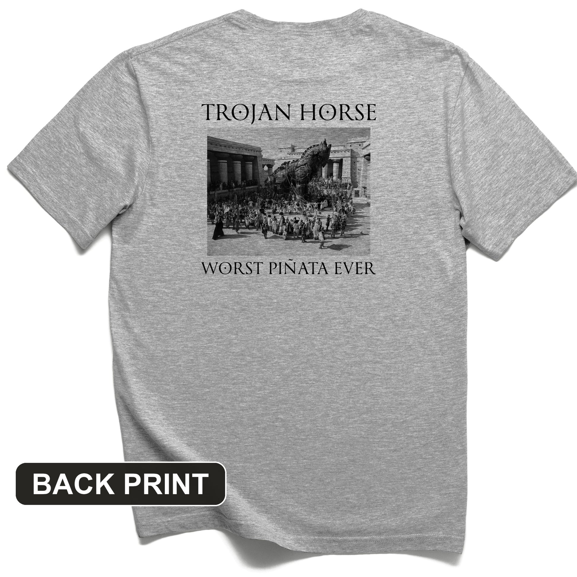 Trojan Horse Pinata Back Print T-Shirt